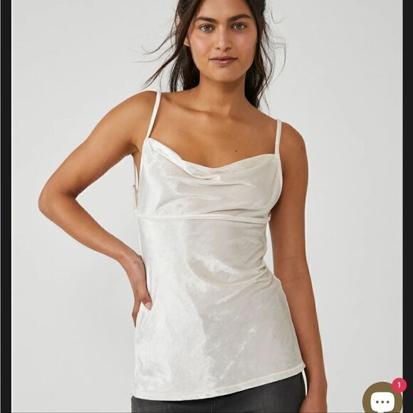 Free People NWT All Night Velvet Tunic Champagne Small - Picture 1 of 9